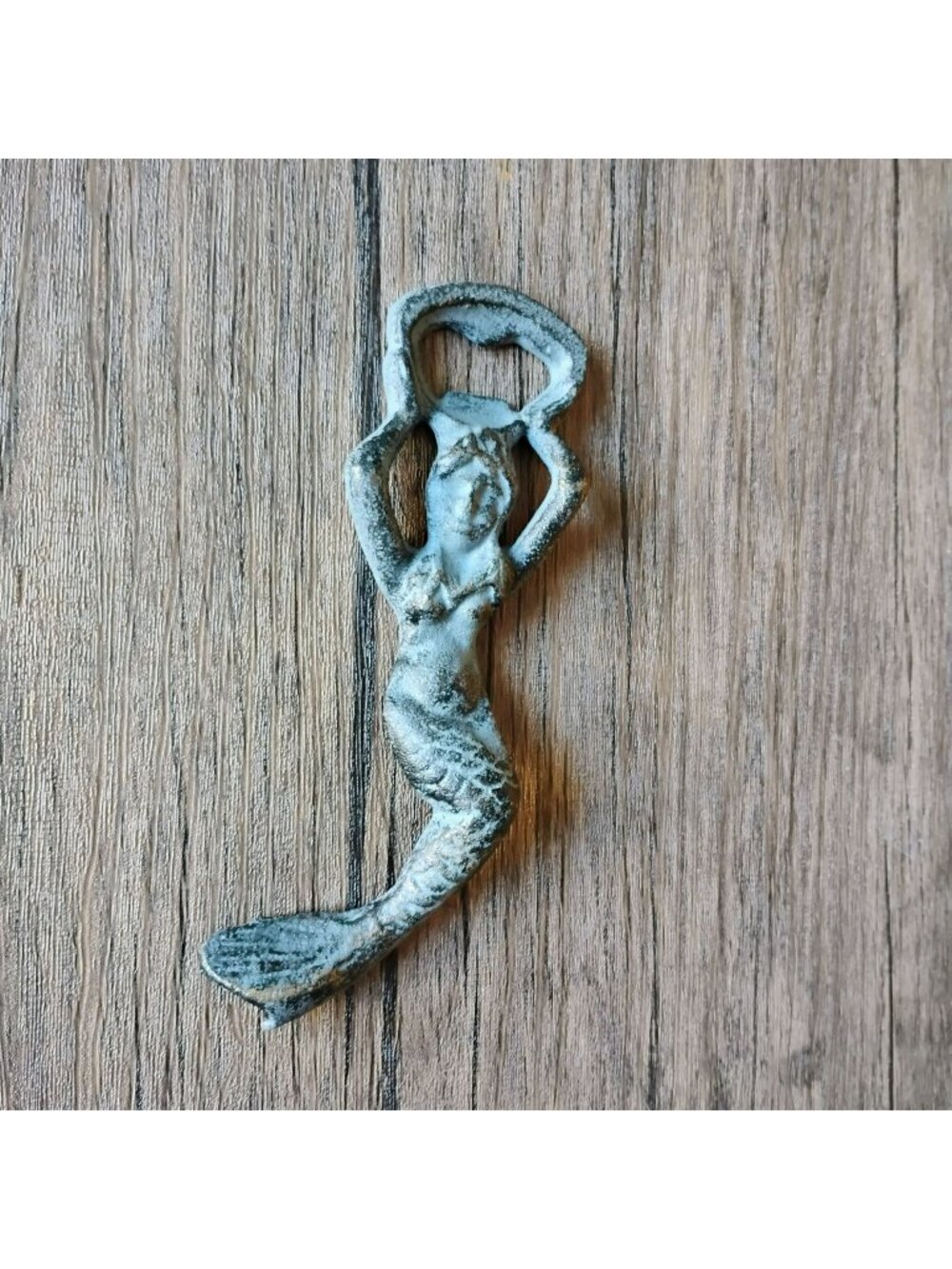 Cast Iron Mermaid Bottle Opener Vintage Nautical Coastal Beach Decor 7"